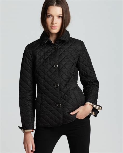 burberry brit black quilted jacket waist|burberry quilted jacket sale women.